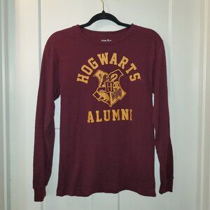 Harry Potter Hogwarts Burgundy Long Sleeve Unisex Shirt Small